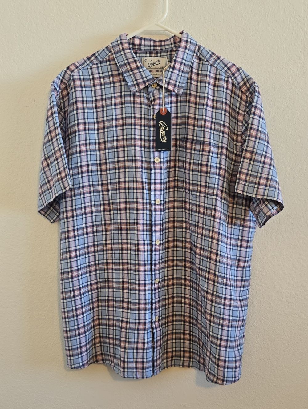 Grayers Multicolor Plaid Short Sleeve Button-Down Shirt - XL